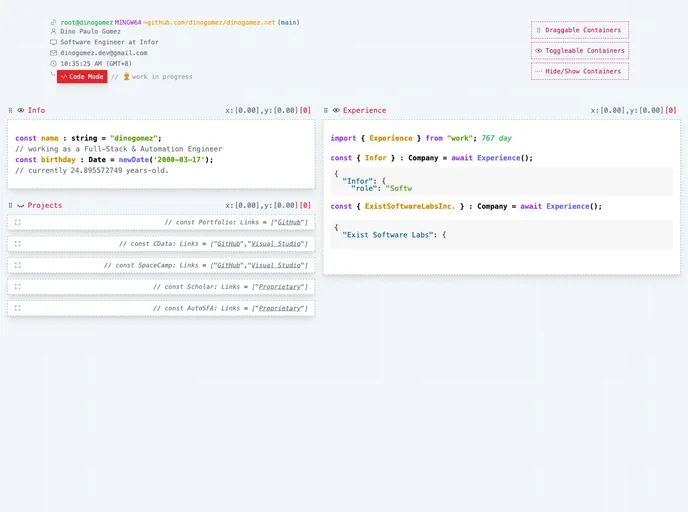screenshot of Dinogomez.net