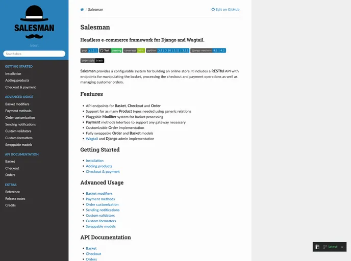 screenshot of Django Salesman