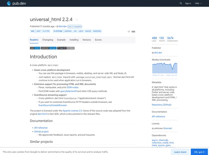 screenshot of Universal_html