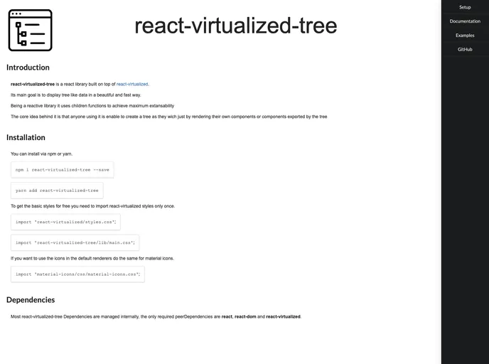 React Virtualized Tree
