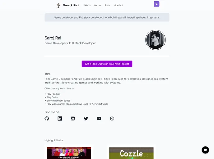 screenshot of Portfolio