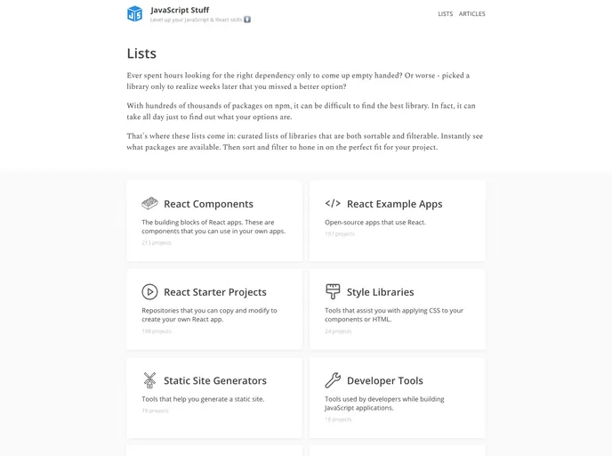 screenshot of Javascriptstuff Db