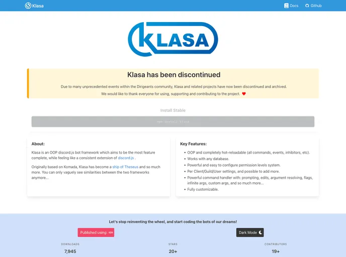 screenshot of Klasa