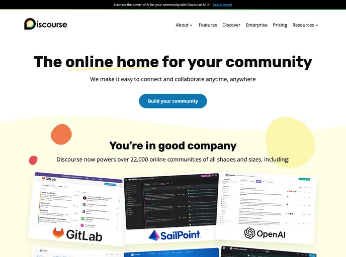 screenshot of Discourse