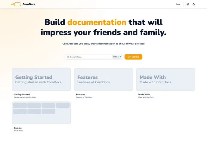 screenshot of CornDocs