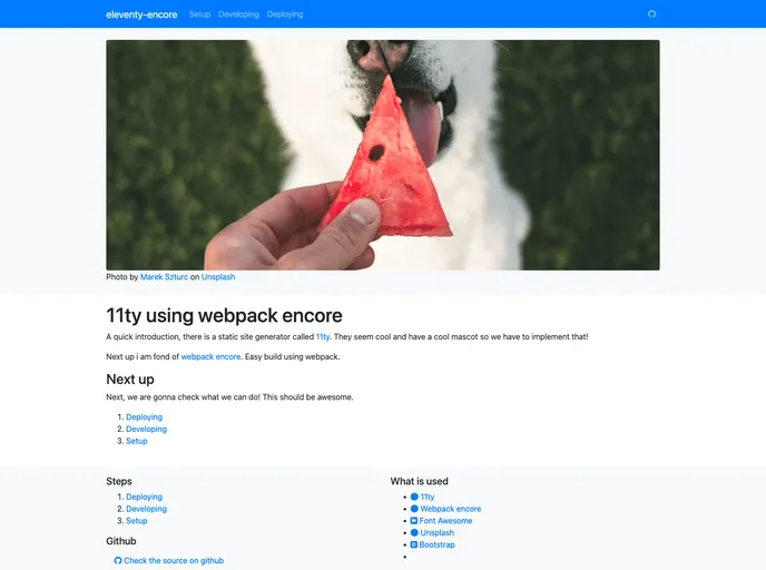 screenshot of Eleventy Encore