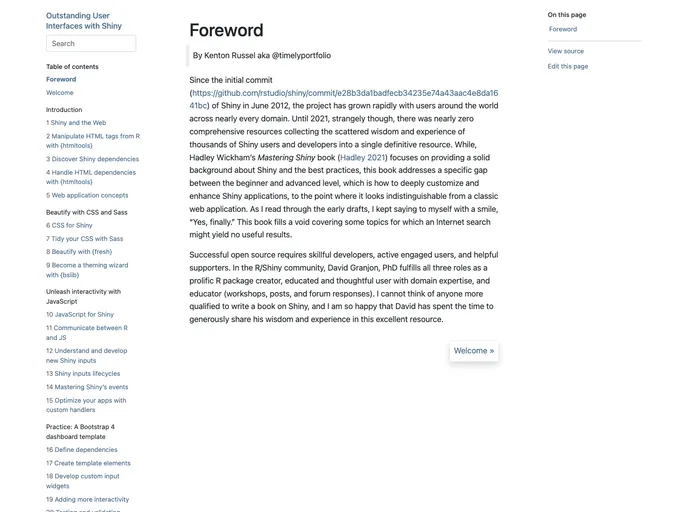 screenshot of Outstanding Shiny UI