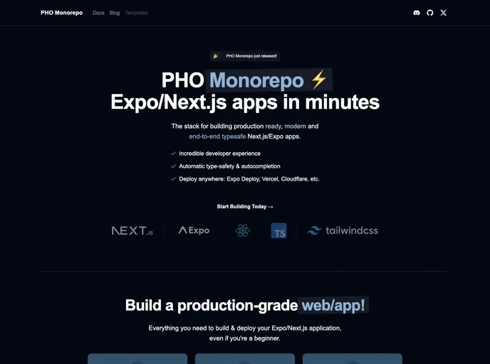 screenshot of Pho Monorepo