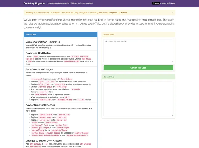 screenshot of Bootstrap3_upgrader