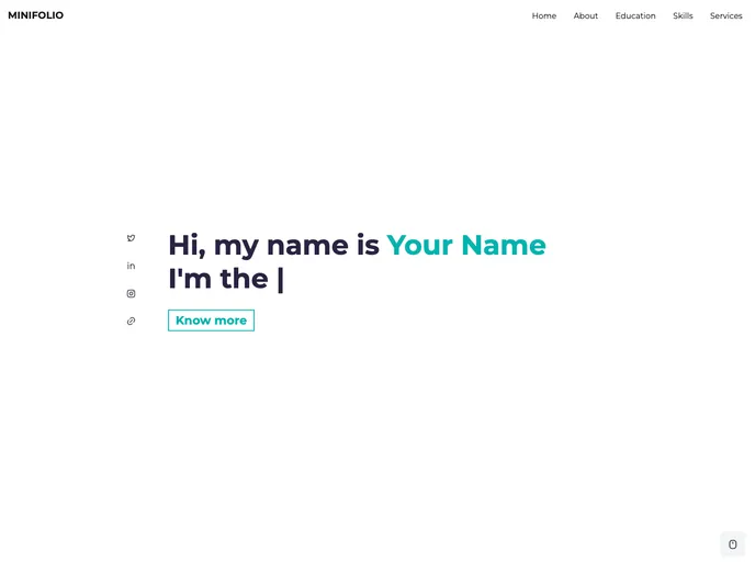 screenshot of Minifolio