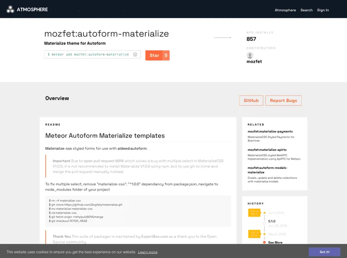 screenshot of Meteor Autoform Materialize
