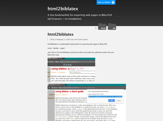 screenshot of Html2biblatex