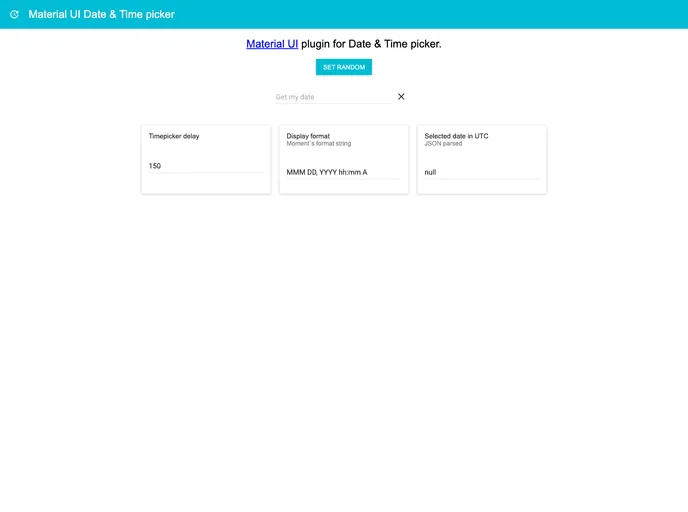 screenshot of Material UI Datetimepicker