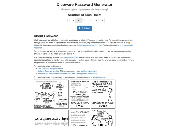 Diceware screenshot