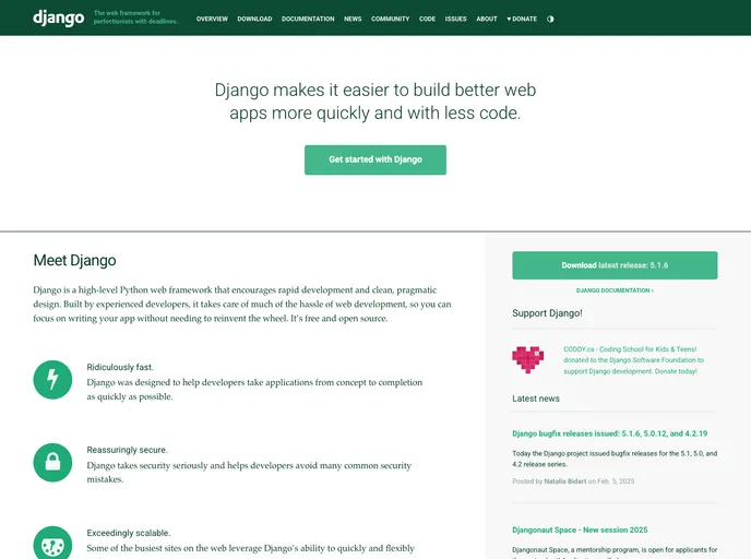 screenshot of Django