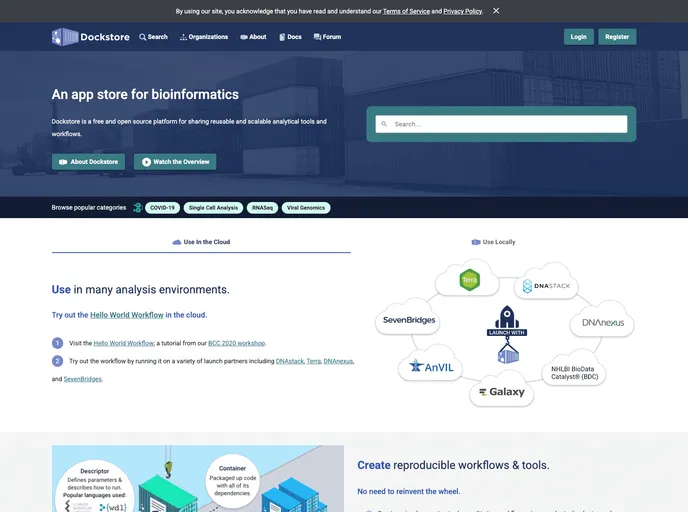 screenshot of Dockstore Ui2