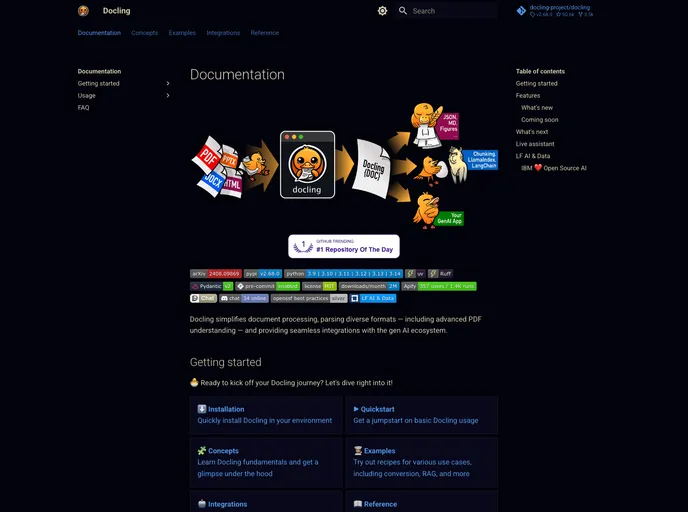 screenshot of Docling