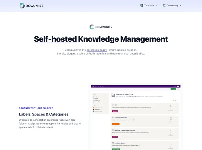 screenshot of Community