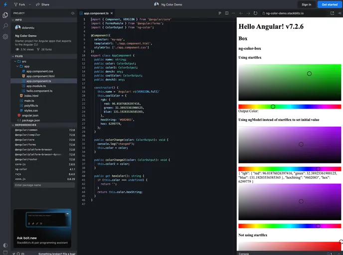 screenshot of Ng Color