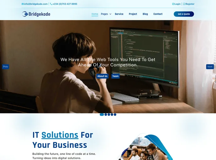 screenshot of Bridgetech