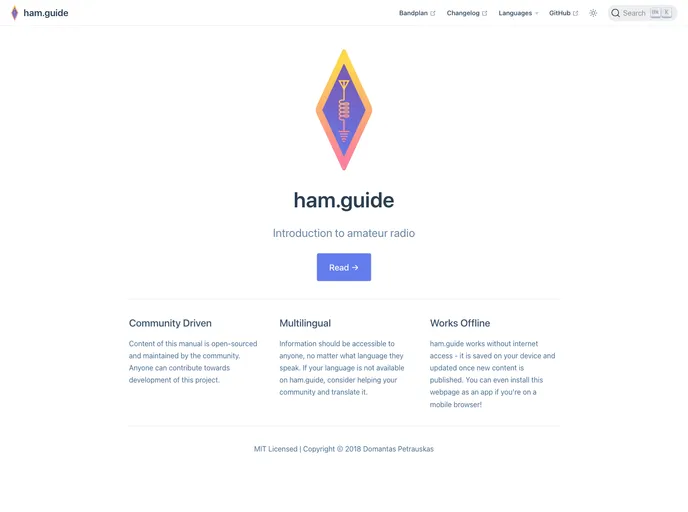 screenshot of Ham.guide