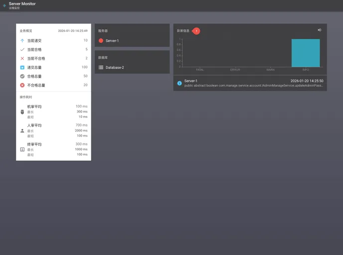 screenshot of Server Monitor UI