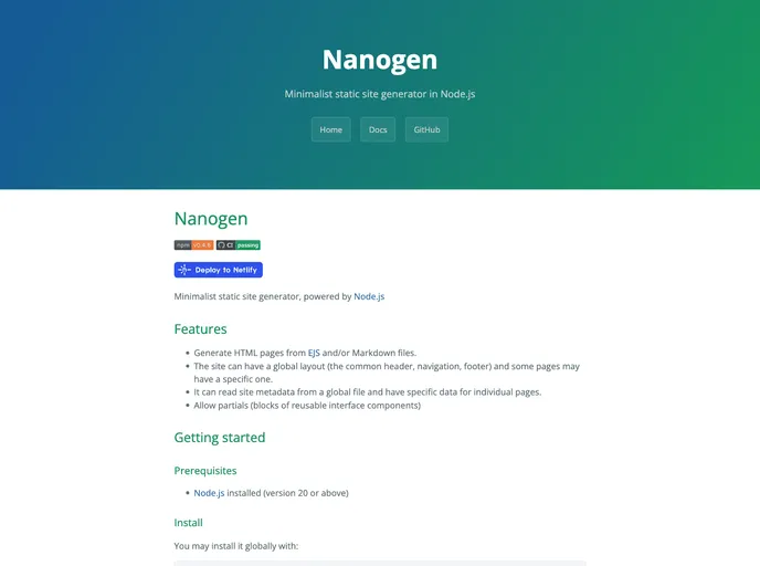 screenshot of Nanogen