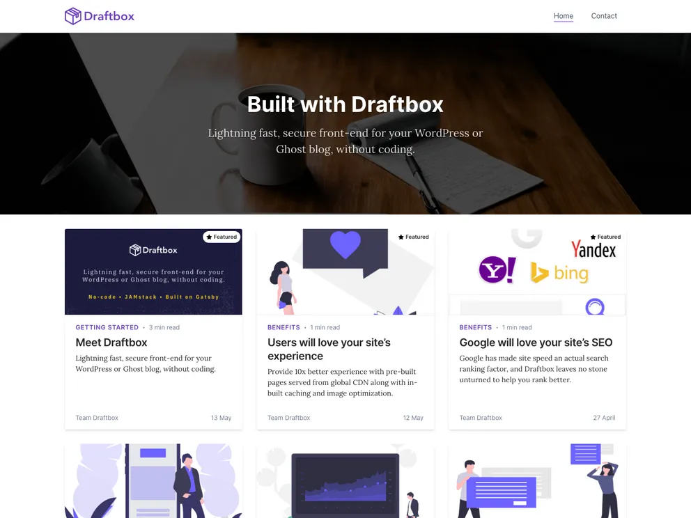 screenshot of Gatsby Ghost Balsa Starter