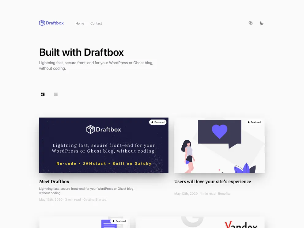 screenshot of Gatsby Wordpress Novela Starter
