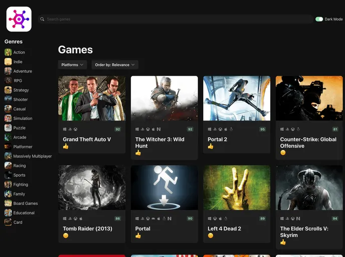 screenshot of Izteem Gamehub