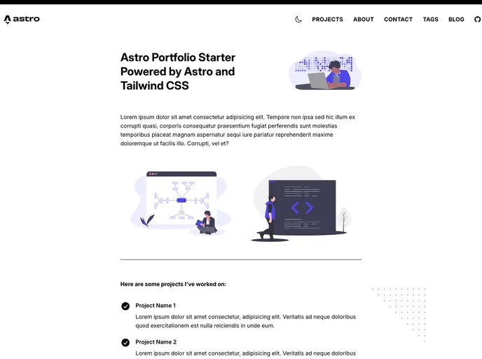 Astro Portfolio Starter screenshot