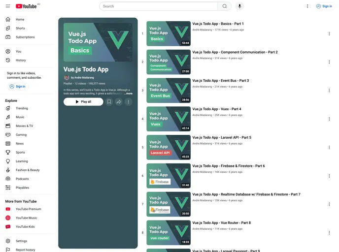 screenshot of Todo Vue