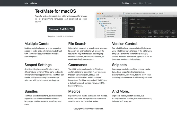 screenshot of Html Tmbundle
