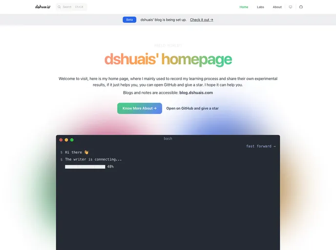 Homepage screenshot