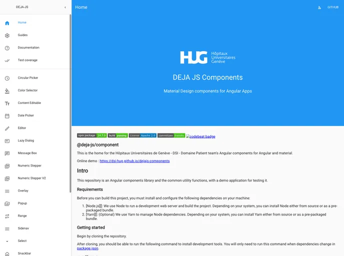 screenshot of Dejajs Components