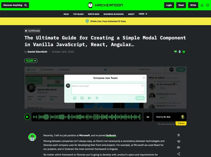 screenshot of The Ultimate Guide For Creating A Simple Modal In React Vue Angular And Vanilla Js