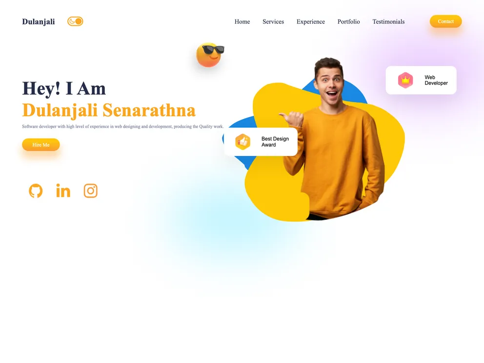 screenshot of React Portfolio
