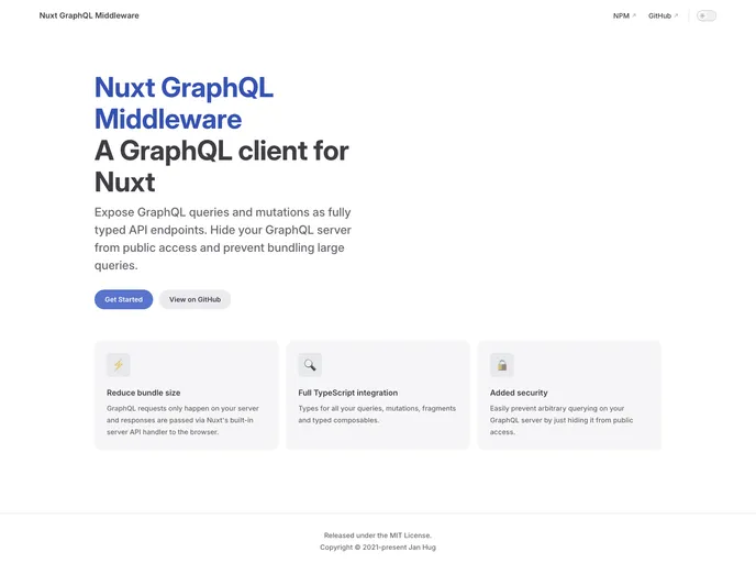 screenshot of Nuxt Graphql Middleware