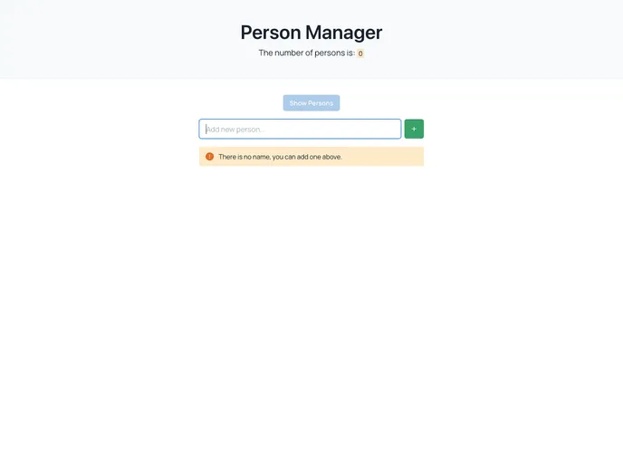 screenshot of Persons Manager