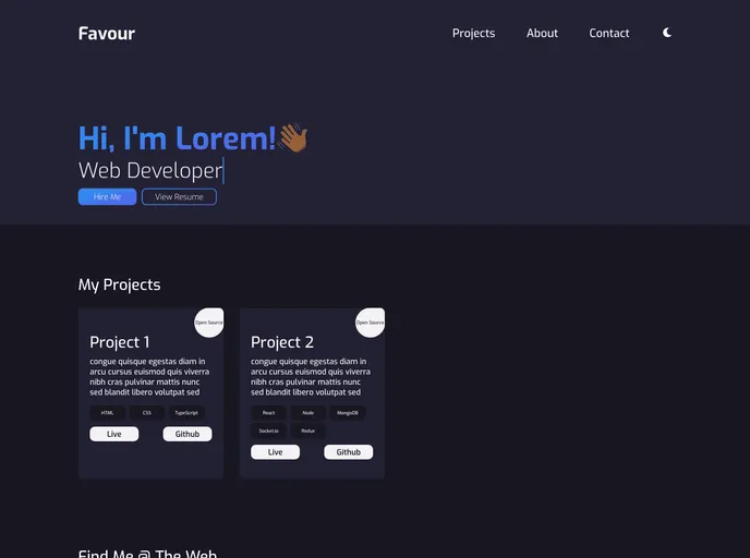 screenshot of Template Portfolio