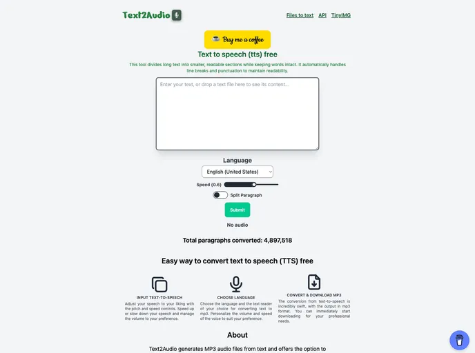 screenshot of Text2audio