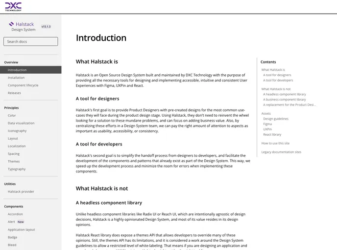 screenshot of Halstack React