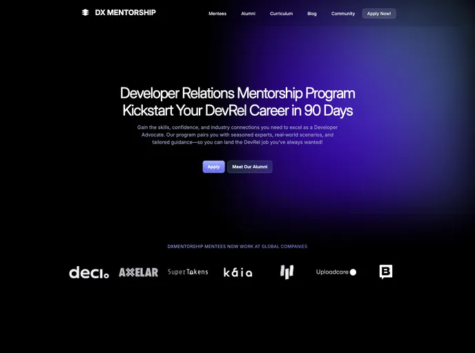 screenshot of Dxmentorship