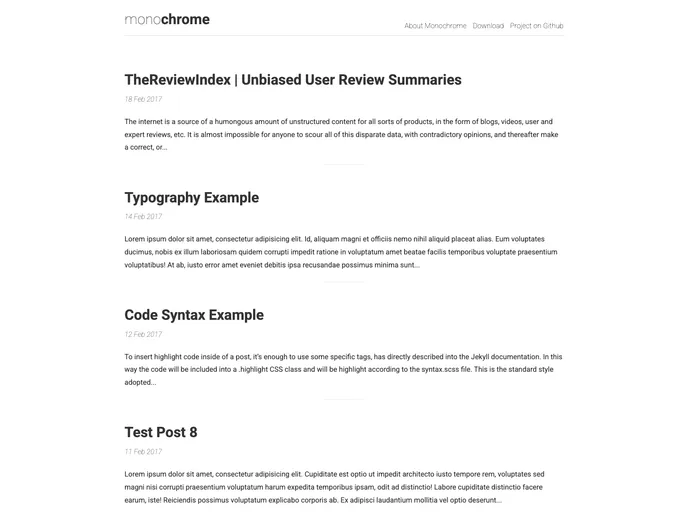 screenshot of Monochrome