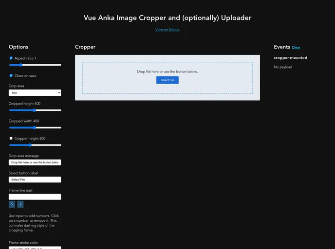 screenshot of Vue Anka Cropper