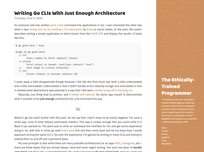 screenshot of Go Cli