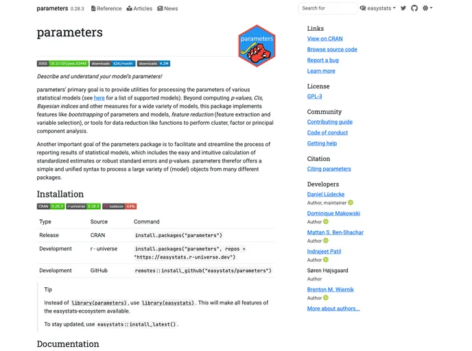 Parameters screenshot