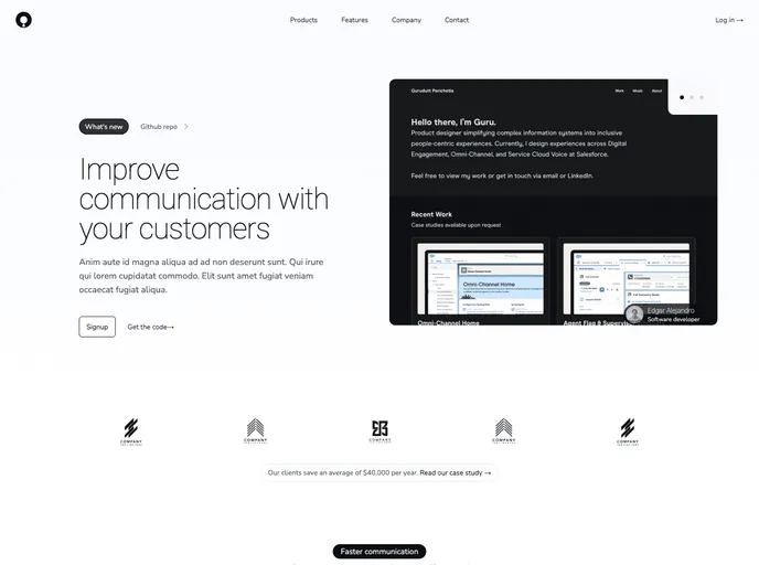 screenshot of Astro Landing