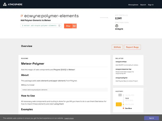 screenshot of Meteor Polymer Elements
