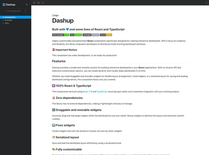 screenshot of Dashup